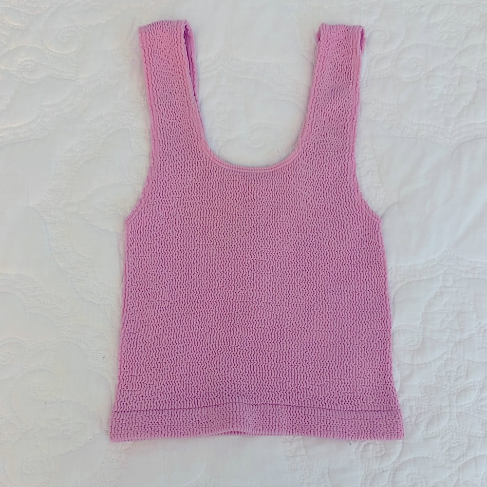 Free People Movement Stretchy Cropped Tank Top Size XS/S Bright Bubble Gum PINK